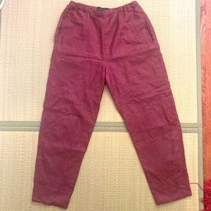 Pink silk pants with elastic waist band size M